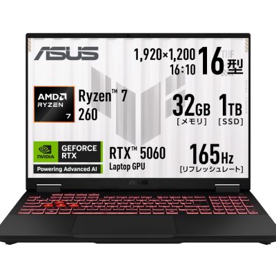 ASUS TUF GAMING A16 FA608 2025 AMD Ryzen7 260H 32G 1TB　RTX 5060 16in 165hz(likenew 99)